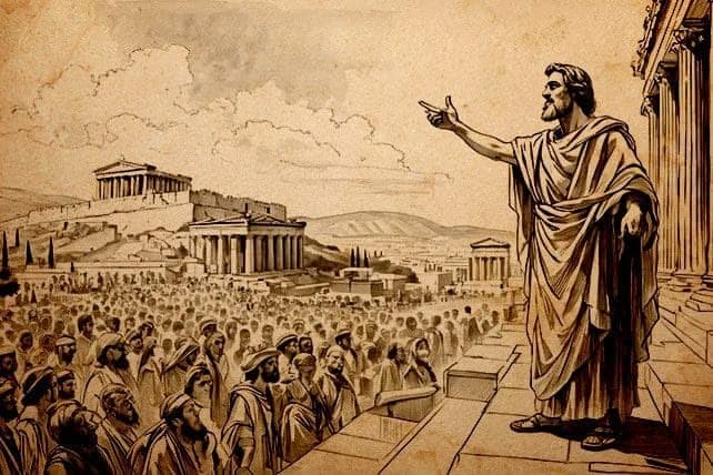 Pericles addressing the Athenian assembly